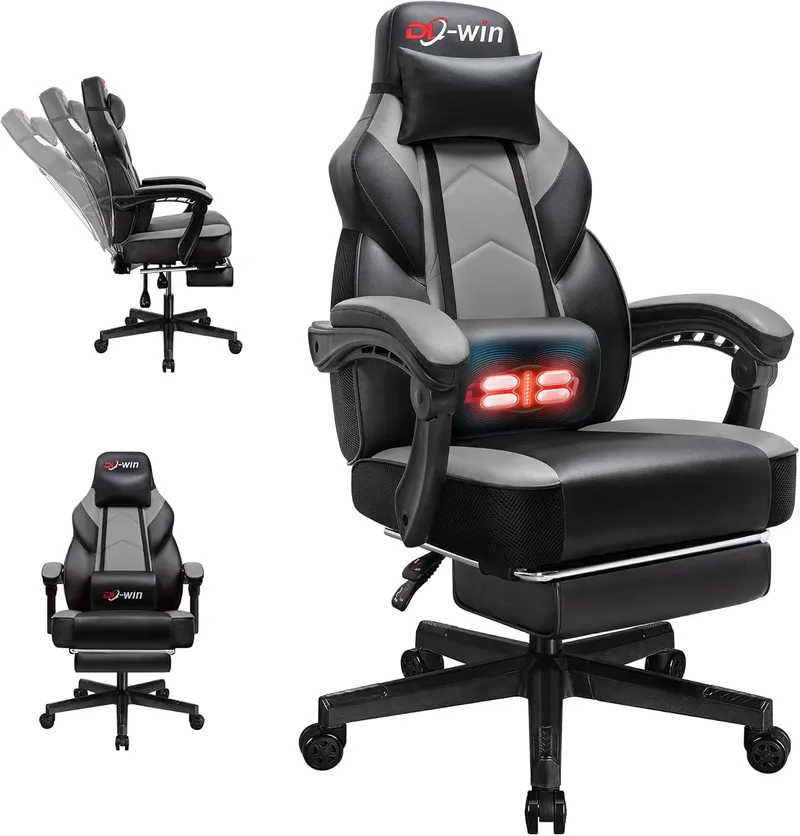 DL-win Gaming Chairs for Adults, Grey